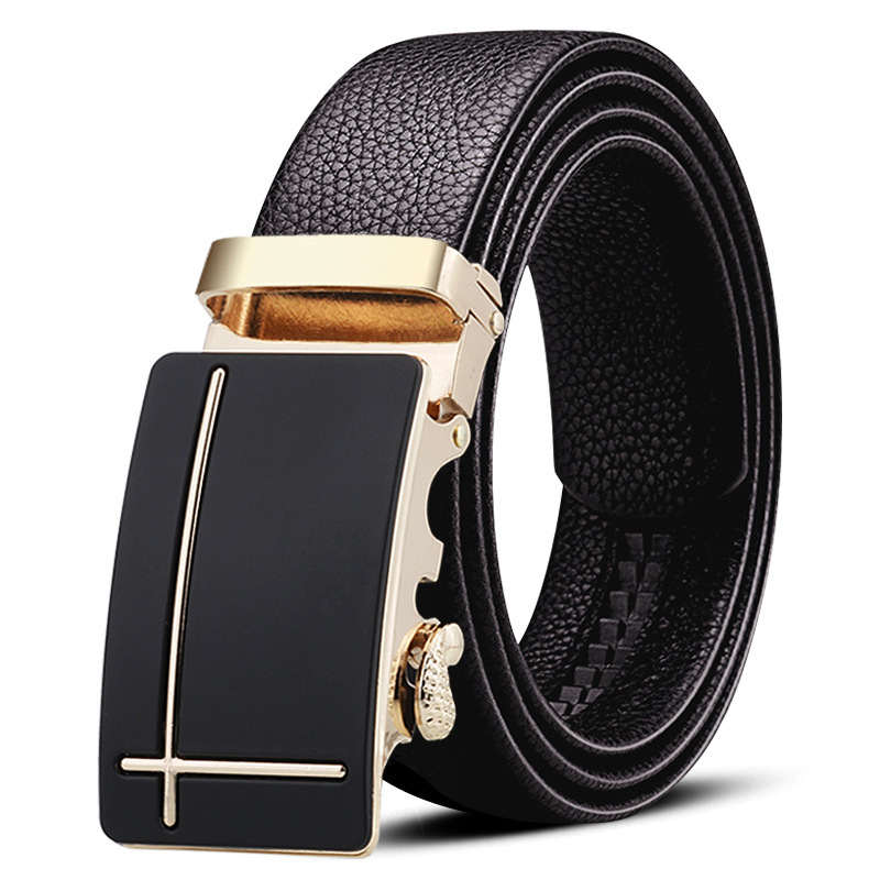 Picture of Men's belt automatic buckle litchi pattern belt business gift online shop clothing accessories gift pants belt factory wholesale