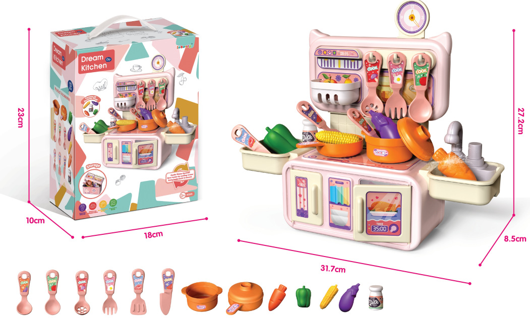 Picture of Cross-Border Children's Play House Kitchen Toy Set Girls Simulation Spray Water Cooking Mini Tableware Table Wholesale