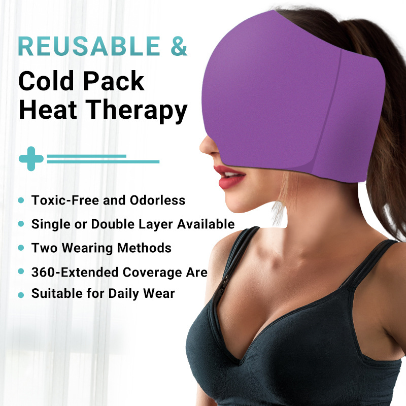 Picture of Cross-Border Hot-Selling Hydrogel Ice Compress Head Cover, Cooling Hot and Cold Compress Headgear, Stretchable Physiotherapy Care Eye Mask