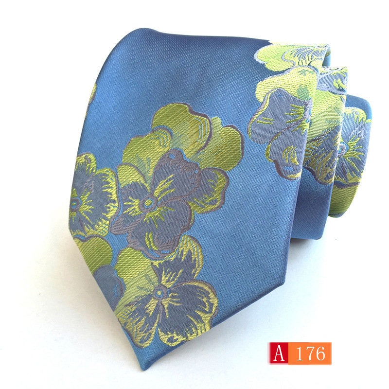 Picture of Source manufacturers polyester jacquard material men's tie big flower spike fashion tie in stock wholesale