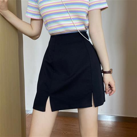 Black High-end Sense Elegant Slim-fit High-waist Skirt Women's Summer Design Sense Slimming Anti-walking Short Hip