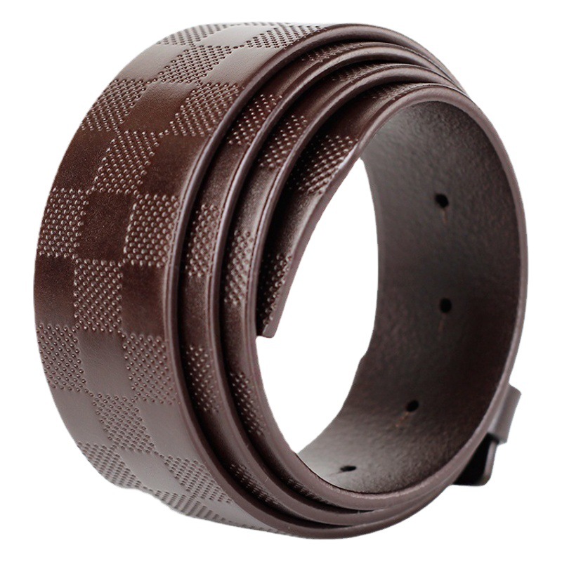 Men's Genuine Leather Belt Without Buckle, Cowhide Belt Without Buckle, Perforated Smooth Buckle, Belt Without Buckle Head, Belt Without Head