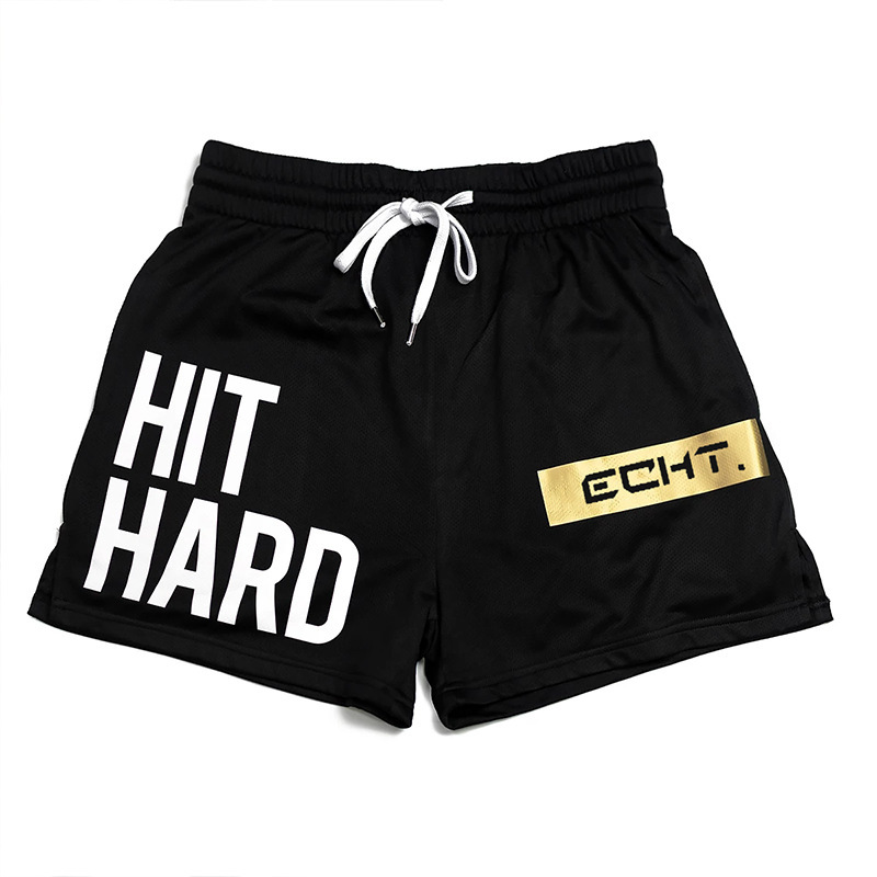 Picture of New echt quick-drying sports shorts men's mesh stretch fitness outdoor running training beach pants breathable