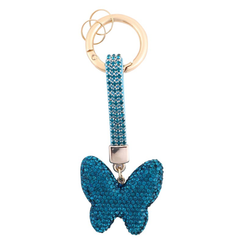 Exquisite Diamond-Studded Butterfly Keychain with Rhinestones for Women, Cute and Fashionable Keychain Bag Pendant, Car Crystal Business Gift