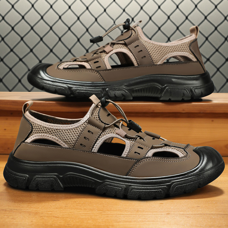 Summer Breathable Casual Mesh Shoes, Hollow Clogs, Outdoor Hiking Shoes, One-Leg Wading Shoes, Men's Sandals