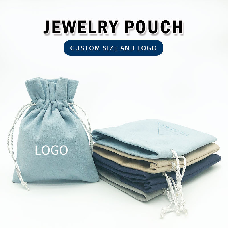 High-grade Jewelry Jewelry Bag Microfiber Leather Cloth Bag Storage Bag Printable LOGO Crafts Gift Bag