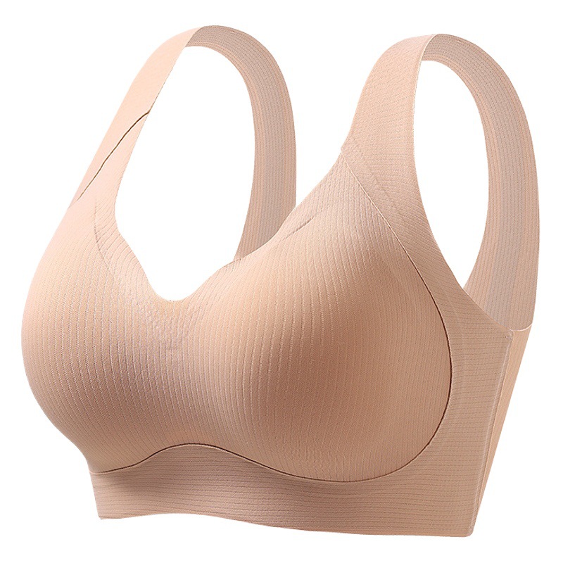 New Traceless Underwear Women's Small Chest Push-up Anti-sagging Parammary Breast Rimless Adjustable One-piece Beautiful Back Bra
