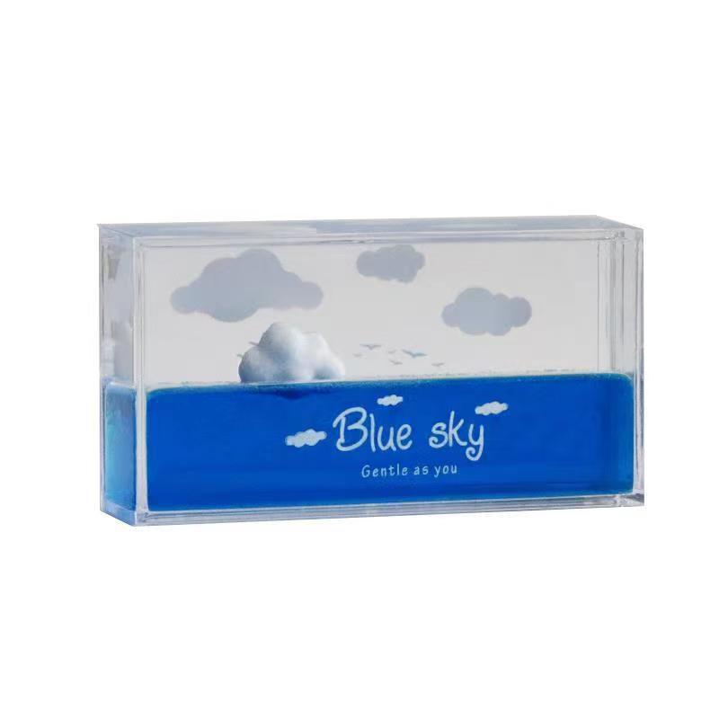 Picture of Sky Clouds Fluid Drift Bottle Creative Clouds Keychain Liquid Decompression Boys Birthday Desktop Decoration Gift