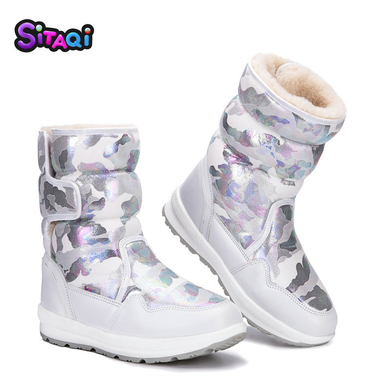 Picture of Nine-color snowflake SiTAQi winter travel parent-child snow boots in the tube children's cotton shoes wholesale and retail