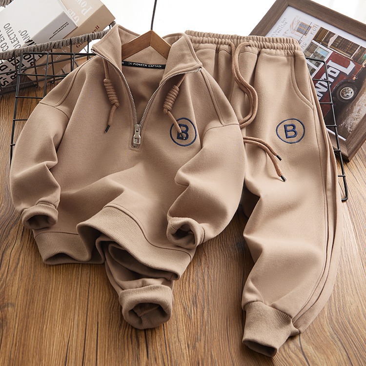 Picture of Boys' hooded 2024 new sports boys spring and autumn children's baby two-piece suit trendy fashionable