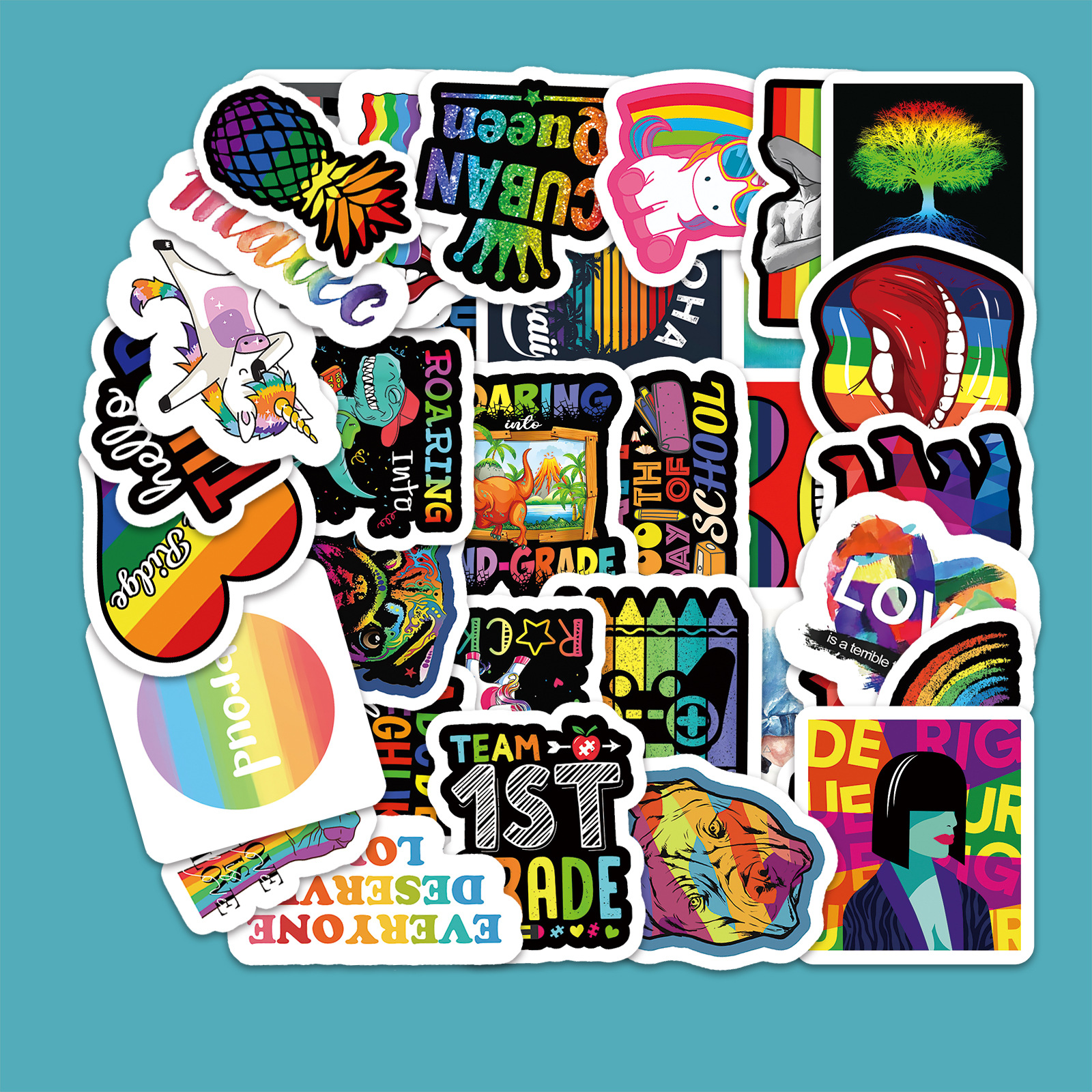 54 Color Series Graffiti Cartoon Stickers Luggage Laptop Stickers Personalized Decorative Stickers