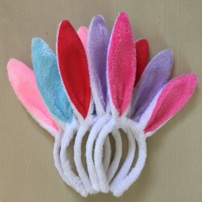 Picture of Easter Bunny Ears Headband Sequined Easter Bunny Plush Bunny Girl Small Animal Headband Props