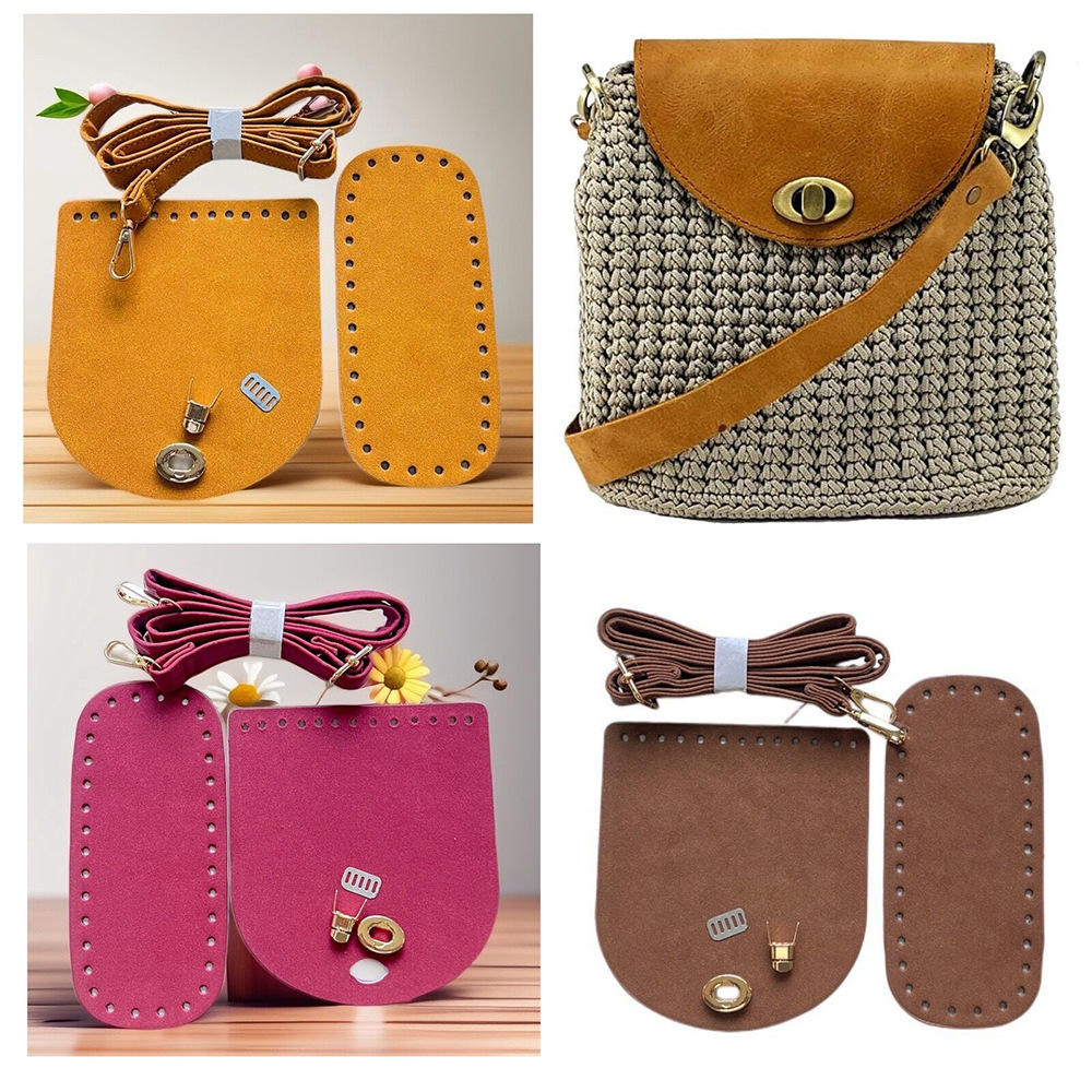 Picture of New Hand-Woven Bag Bottom Cover Long Shoulder Strap Accessories DIY Pin Hook Rattan Homemade Woven Bucket Bag