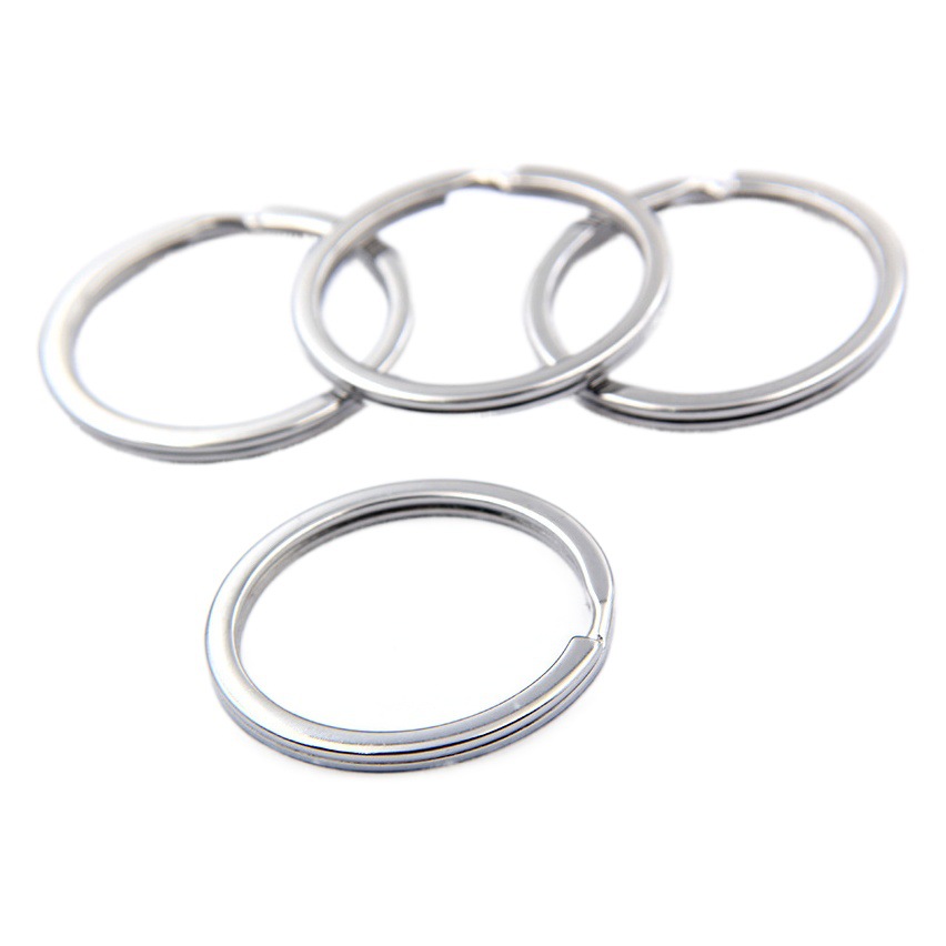 Wholesale metal plating key ring chain multi-color multi-size 30mm iron flat ring key chain diy
