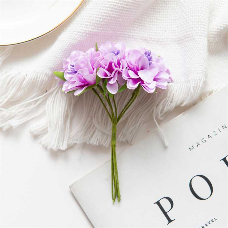 Picture of Foreign trade silk flower artificial flower stamen cut flower bouquet wreath material wedding leaf wedding box decoration