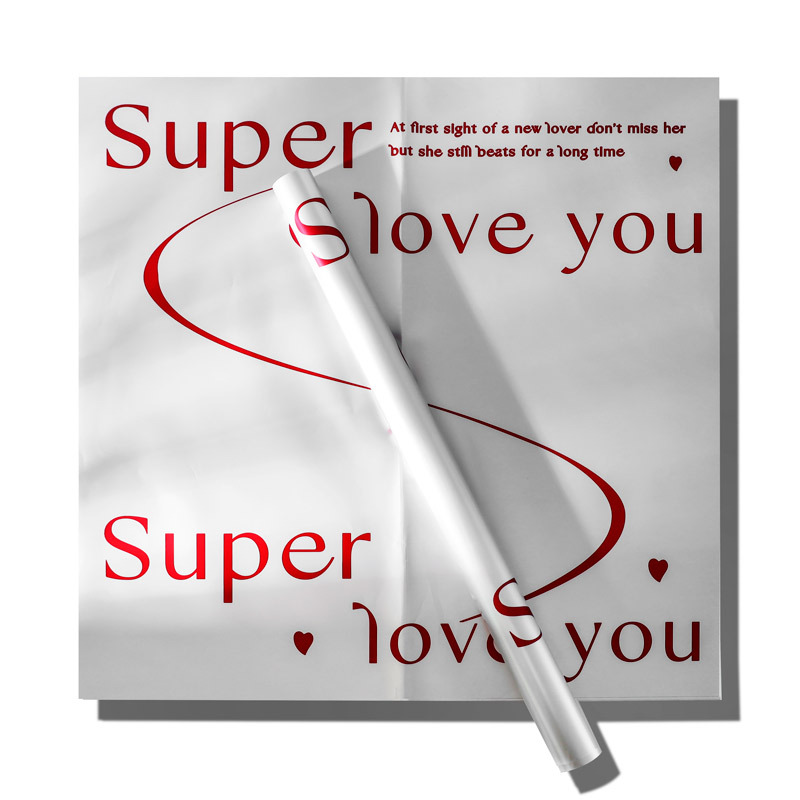 Picture of New love you wrapping paper waterproof English wrapping paper small fragrant wind round bouquet paper handmade diy material batch