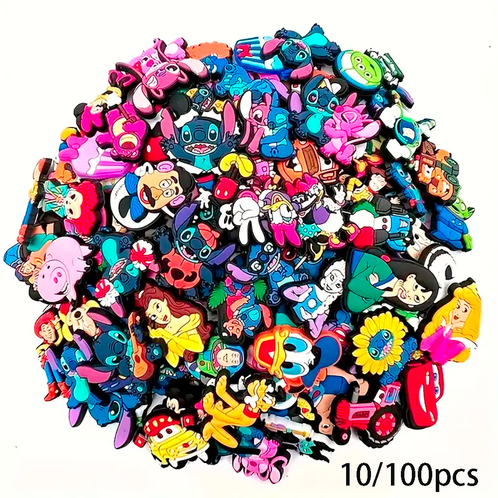 10/20/30/50/100 dis random non-heavy hole shoes shoes flower PVC soft rubber decoration accessories temu