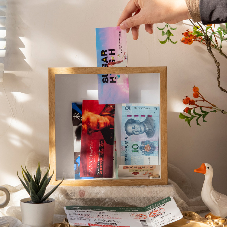 Storage Photo Frame Coin Commemorative Banknote Collection Frame Concert Tickets Movie Tickets Travel Three-Dimensional Hollow Photo Frame