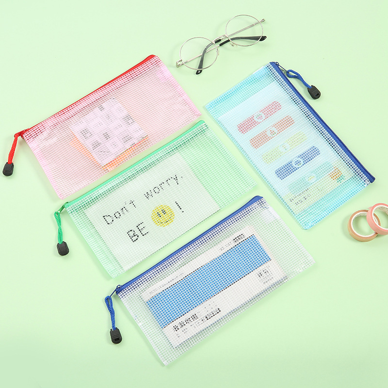 Picture of Spot a4 transparent grid file bag zipper bag zipper bag waterproof portfolio can be set LOGO