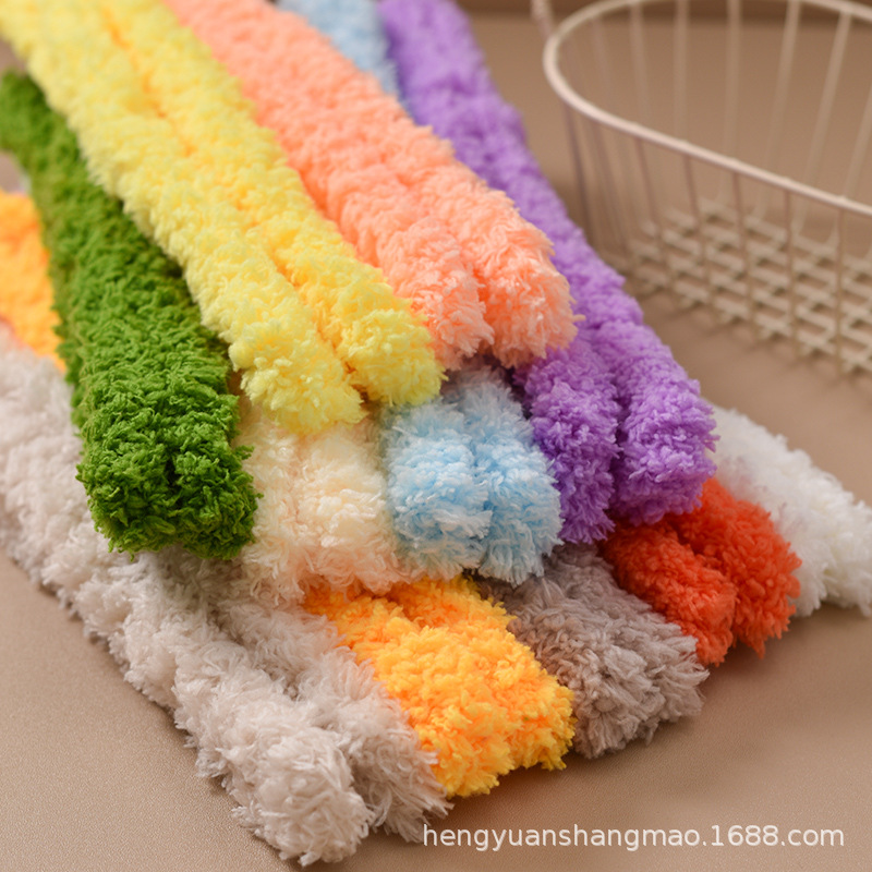 Picture of Twist bar fleece-lined encryption coral fleece puppy simulation manual diy plush strip twist bar 15MM material weaving