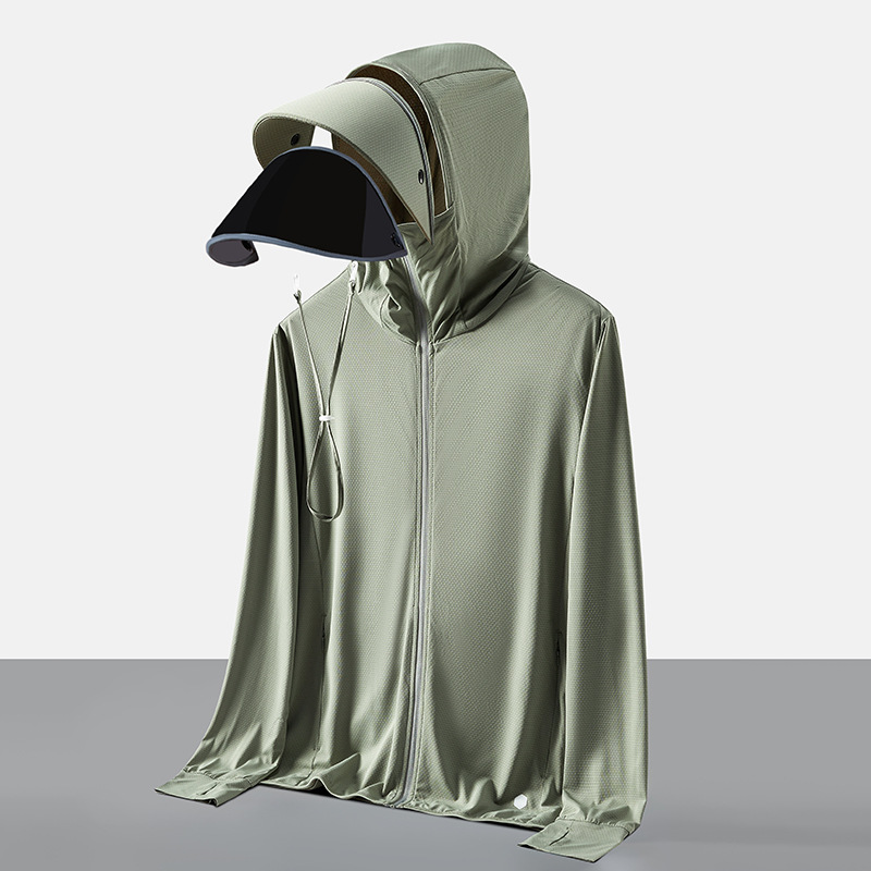 Picture of Summer sun protection clothing men's and women's large brim detachable outdoor ice-sensitive breathable sun protection shirt UPF50 + UV protection