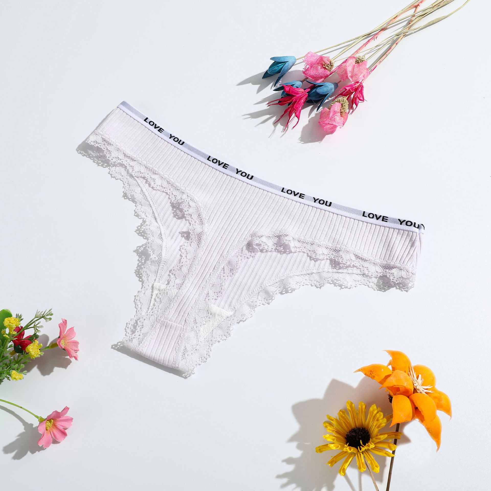 Picture of New ladies cotton thong low waist girls underwear European and American lace women's T-string pants manufacturers wholesale
