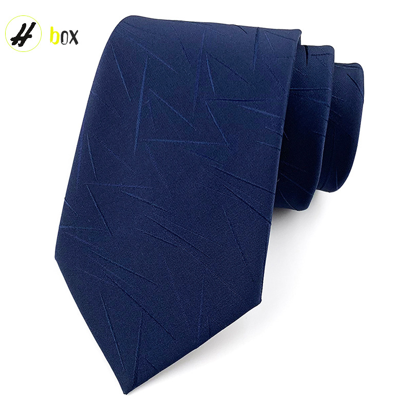 Picture of Men's Tie 8cm Hand Tie Polyester Professional Dress Interview Striped Tie Men's Red Bridegroom Wedding Tie