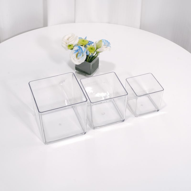 Transparent Square Pot Flower Box Fleshy Flower Pot Flower Arrange Square Pot Fresh Flower bouquet Packaging Box