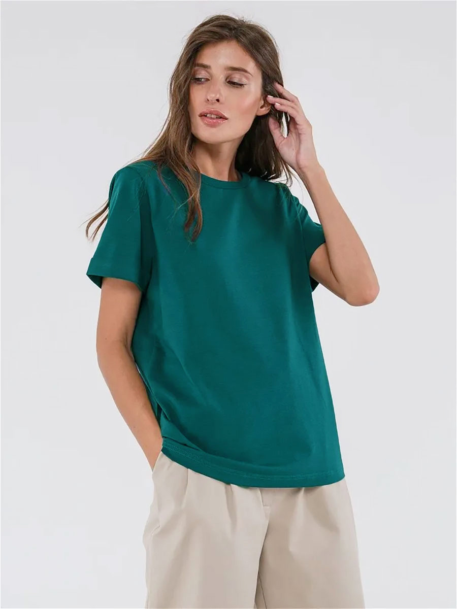 Picture of Cross-Border Short-Sleeved T-Shirt European and American 2025 Summer New Women's Fashion Casual Home Work Clothing Versatile Round Neck Short-Sleeved T-Shirt