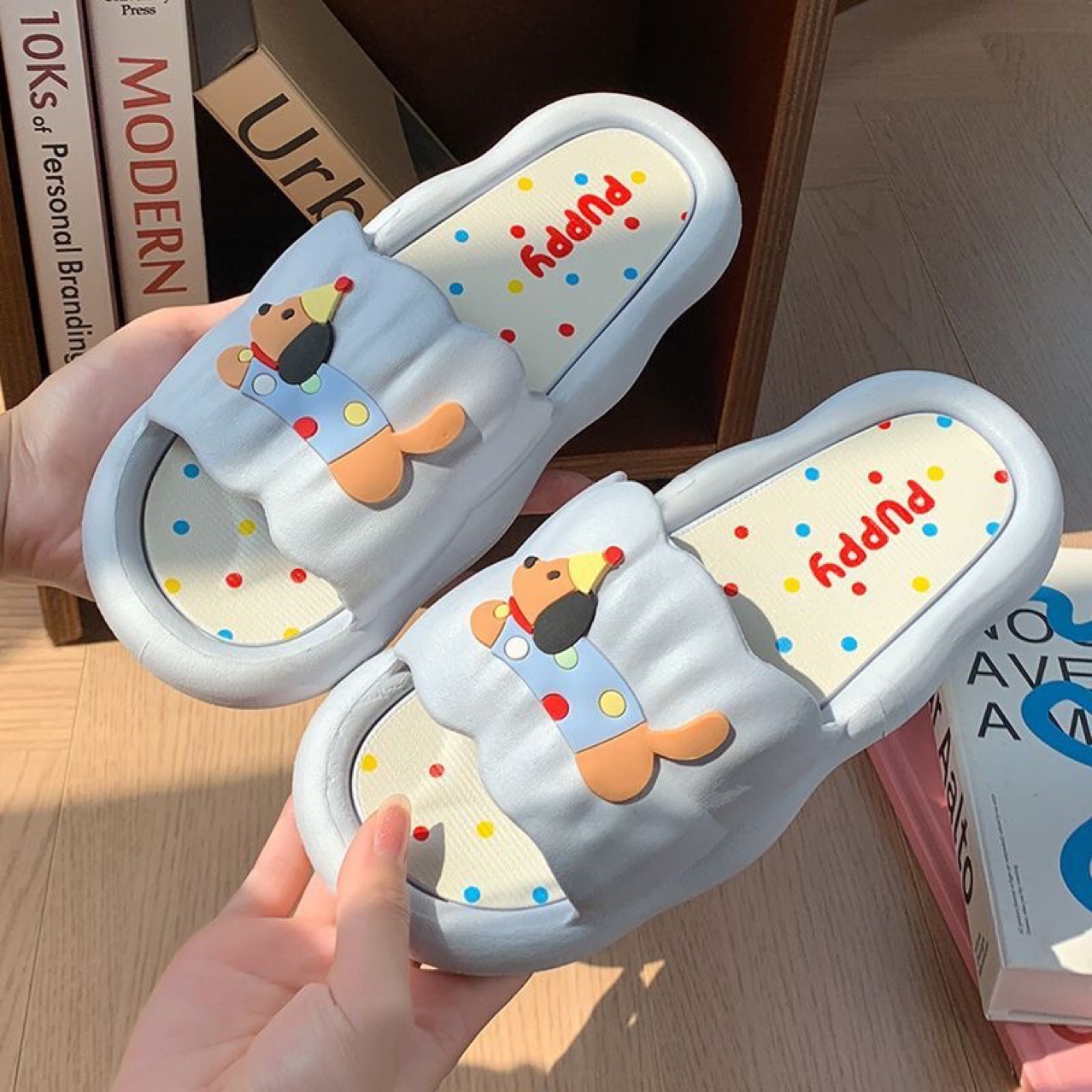 Cute Cartoon 2025 New Summer Indoor Couple Puppy Home Sandals Soft Bottom Student Dormitory Slippers Women Wholesale