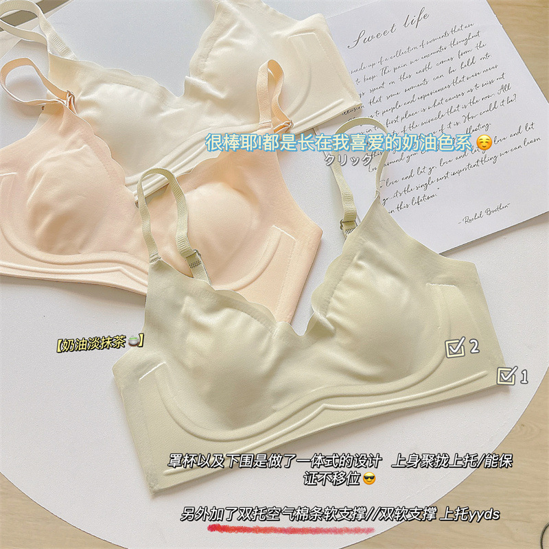 Picture of Slimming 5.00kg Big Chest Small Chest Underwear Women's Thin Summer Soft Support Anti-sagging Non-marking Rabbit Ear Bra
