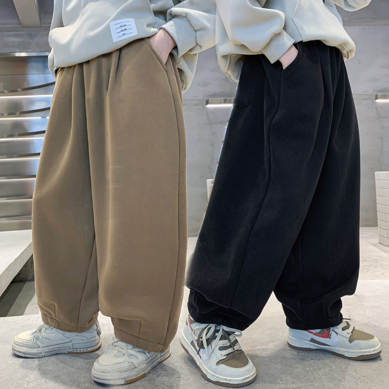 Boys' Wide Leg Pants Spring and Autumn 2024 Korean Style New Middle and Large Children's Sports Pants Autumn Wear Children's Sweatpants Handsome Trendy