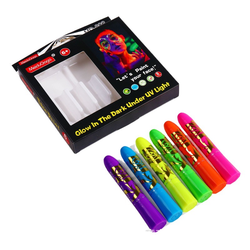 Water-Soluble Kidsren's Face Painting Halloween Makeup Fluorescent Body Paint Luminous Body Crayon Fluorescent Color