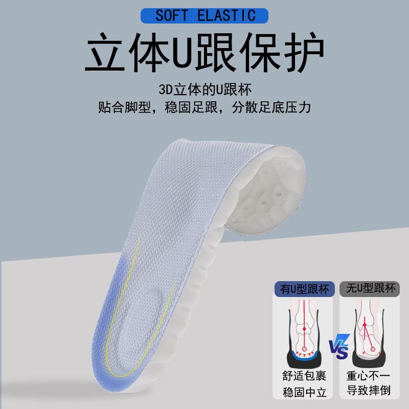 Picture of Step on excrement feeling latex insole thickened arch support shock absorption sweat absorption deodorant breathable boots sneaker insole wholesale