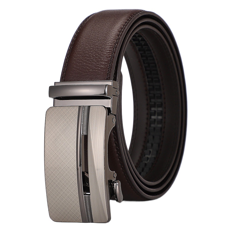 Genuine Youth Belt Men's Genuine Leather High-End Automatic Buckle Business Trouser Belt Fashion Casual Belt Men's Wholesale