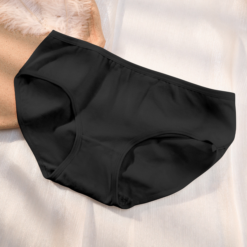 Picture of Pure Cotton Underwear Women's Pure Cotton Anti-bacterial Crotch Mid-waist Traceless Less Women's New Japanese Style Breathable Triangle Shorts for Students
