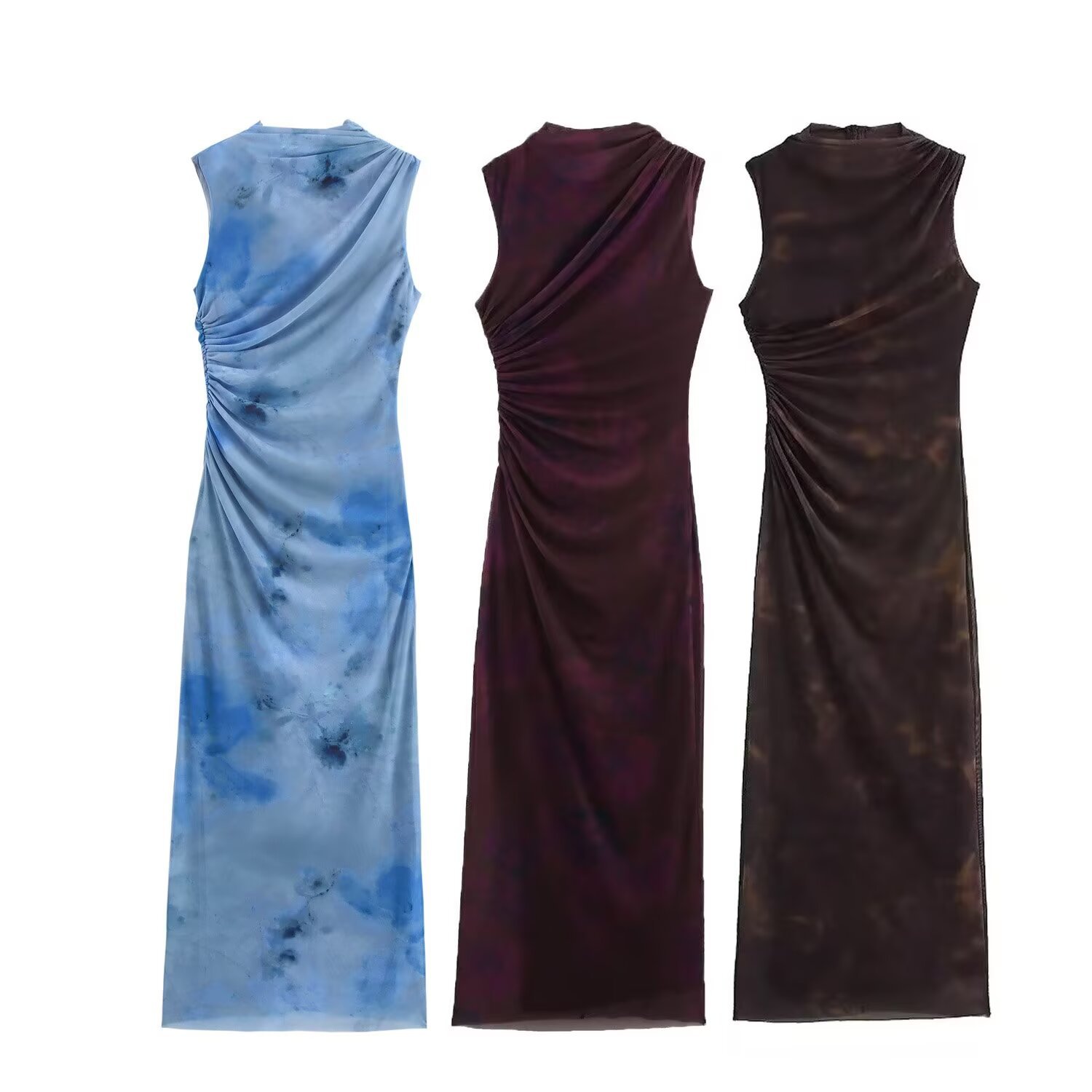 ZA cross-border women's clothing wholesale spring and summer new temperament pleated slim sleeveless dress 9601541 2045100