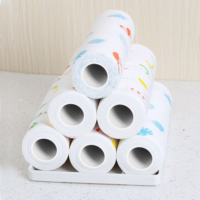 Picture of Thickened Printed Oil-free Lazy Rag Kitchen Disposable Dishwashing Cloth Non-woven Wet and Dry Cleaning Rag