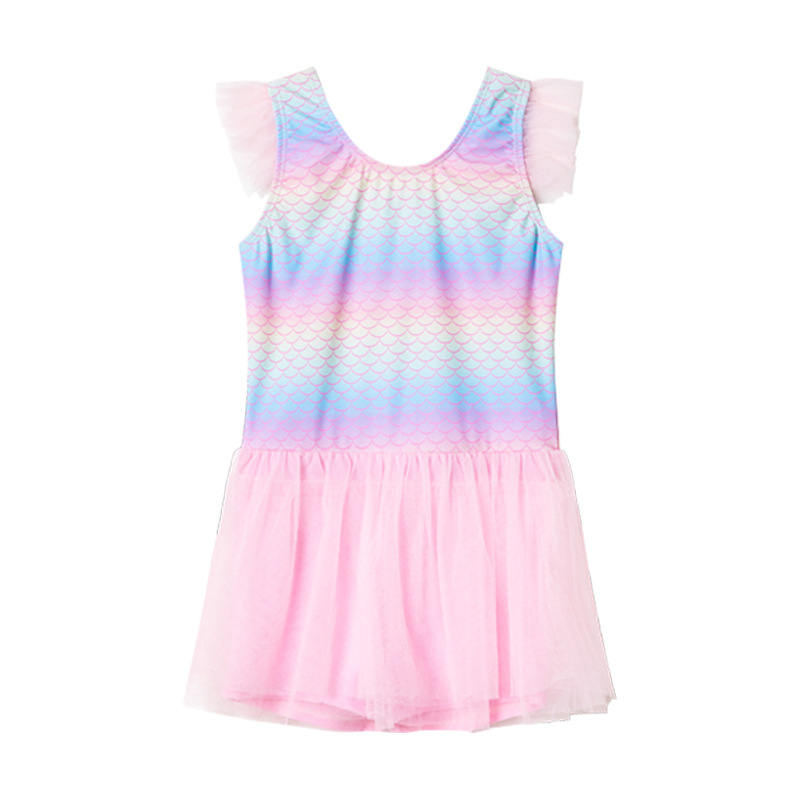 Picture of Children's Swimwear Mermaid Princess Girls' Middle and Big Kids Western-style Mesh Fairy Skirt Swimwear Sweet Cute Swimsuit
