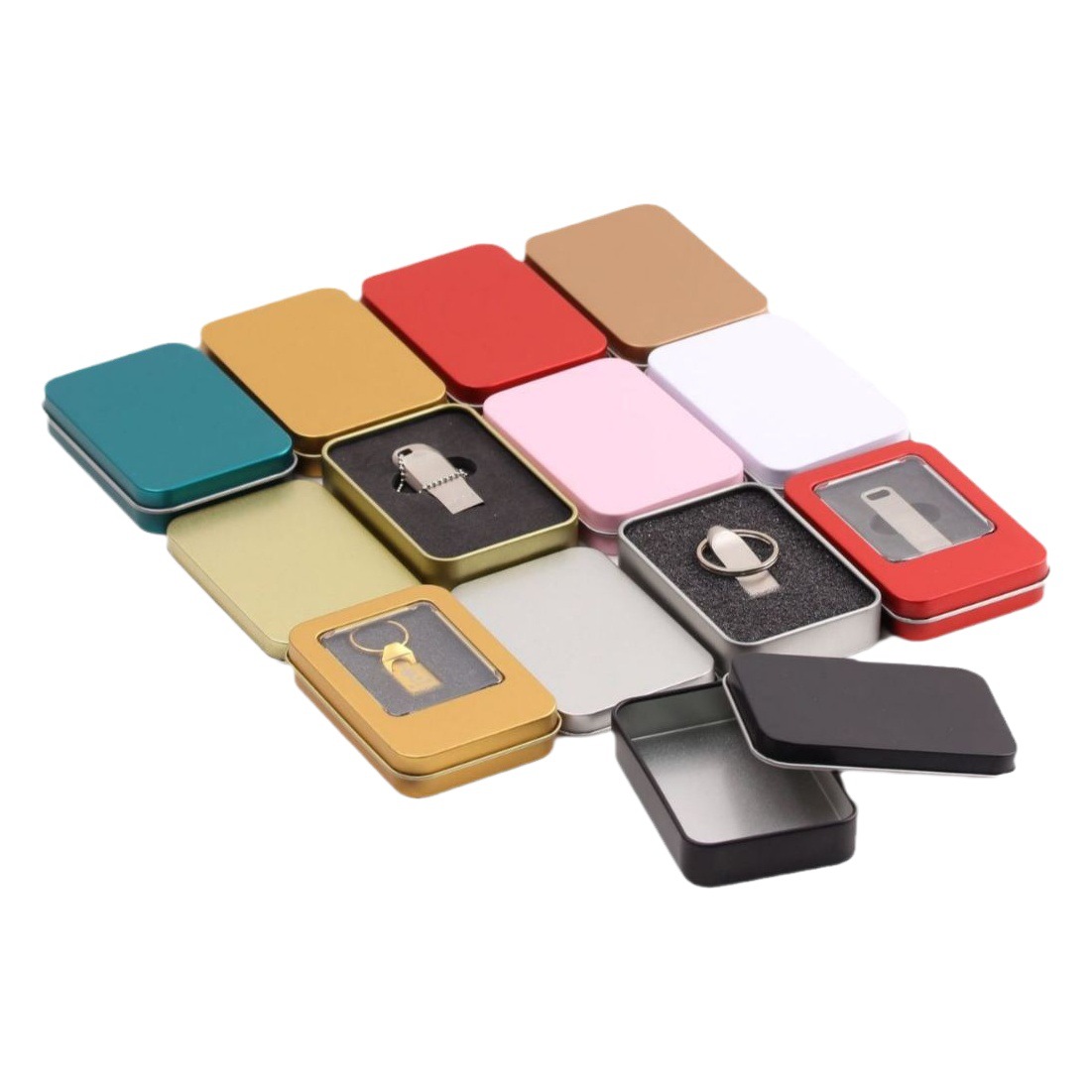 Spot Fingertip Gyro Tinplate Box with Lid U Disk Iron Box Storage Box Small U Disk Iron Box