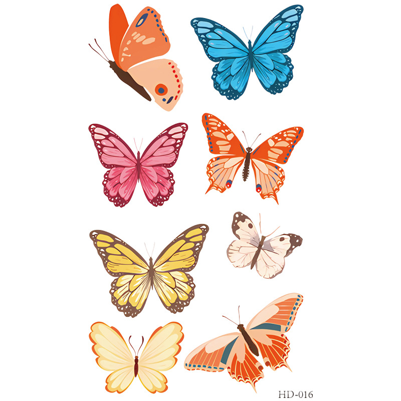 Picture of New Cross-border Cute Color Butterfly Tattoo Sticker Waterproof Small Fresh Children's Children's Six One Princess Face Sticker Color Sticker