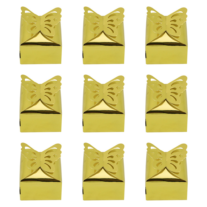 Picture of Cross-border new candy box creative butterfly hollow square bottom candy box pearl paper packaging box wedding candy box wholesale