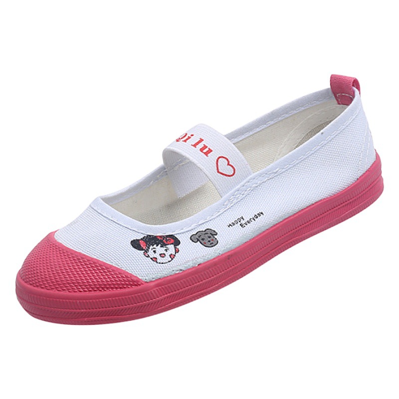 2025 new boys and girls dance canvas shoes children's student shoes a pedal small white shoes manufacturers wholesale
