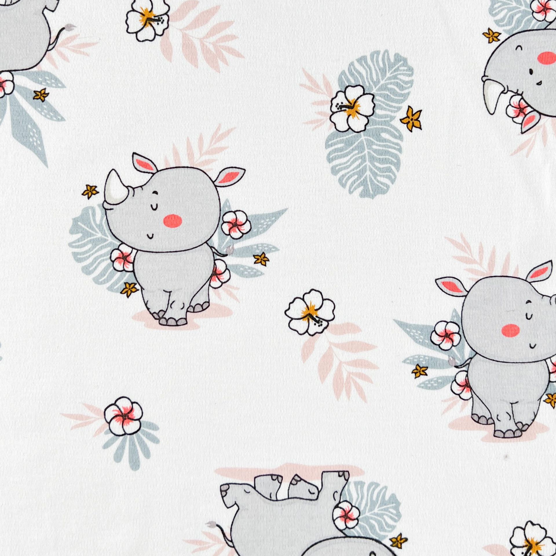 Picture of Bamboo Cotton Jacquard Printed Fabric Baby Summer Anti-Mosquito Jumpsuit Bamboo Fiber Fabric 70 Bamboo 30 Cotton Jersey
