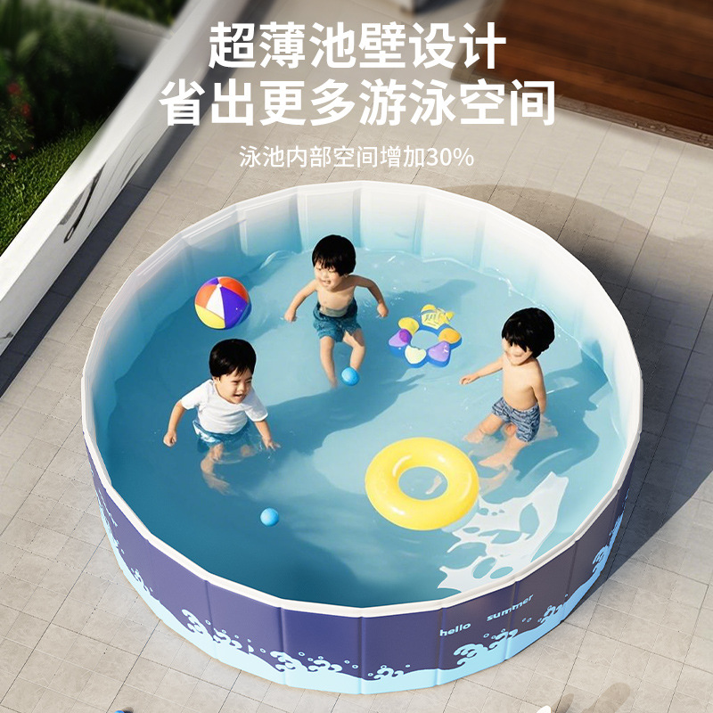 Picture of Children's Baby Baby Paddling Pool with Folding Swimming Pool for Children's Home Courtyard Indoor and Outdoor Rural Yard