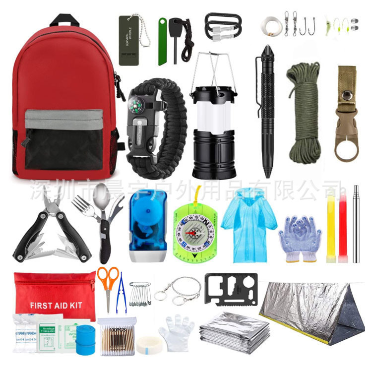 Picture of camping supplies outdoor equipment mountaineering backpack foreign trade outdoor survival mountaineering camping multi-function emergency kit