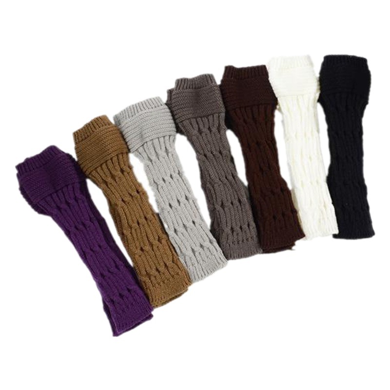 Yifan Autumn and Winter Outdoor Warm Office Typing Korean Solid Color Japanese X Pattern Long Sleeve Knitted Arm Cover
