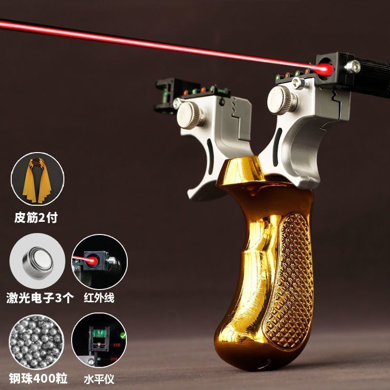 Picture of New Precision Laser 98k Slingshot Daquan Infrared Powerful Thickened Flat Rubber Tendons Quick Pressure Tie-Free Slingshot Toy