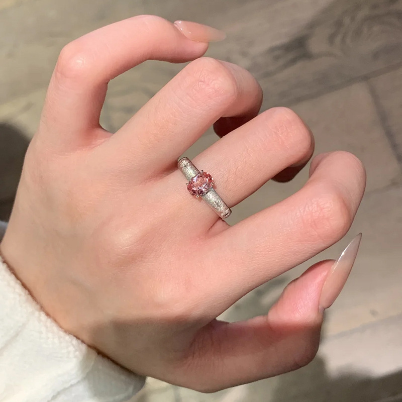 Little Red Book New Purple Treasure Wire-drawing Ring High Color Value Design Light Luxury Niche Personality Fashion Trend All-match Jewelry