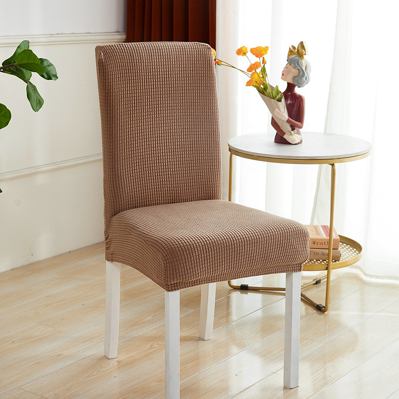 Picture of Plaid Polar Fleece Thickeneded One-Piece Elastic Hotel Restaurant Chair Cover Anti-Fouling Stool Cover Chair Cover